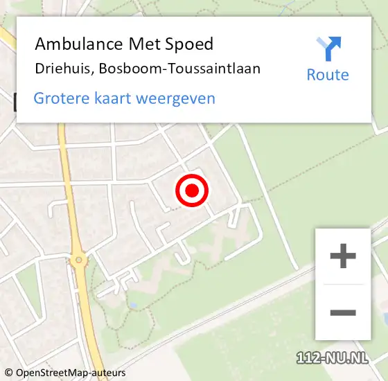 Locatie op kaart van de 112 melding: Ambulance Met Spoed Naar Driehuis, Bosboom-Toussaintlaan op 8 juli 2021 18:27