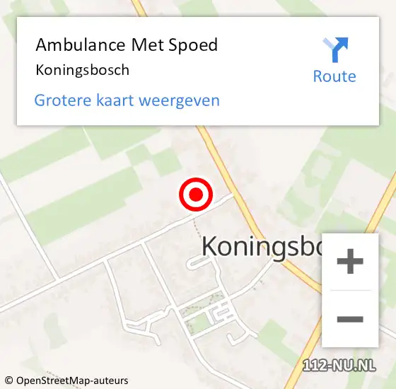 Locatie op kaart van de 112 melding: Ambulance Met Spoed Naar Koningsbosch op 8 juli 2021 18:57