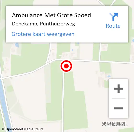 Locatie op kaart van de 112 melding: Ambulance Met Grote Spoed Naar Denekamp, Punthuizerweg op 8 juli 2021 19:06