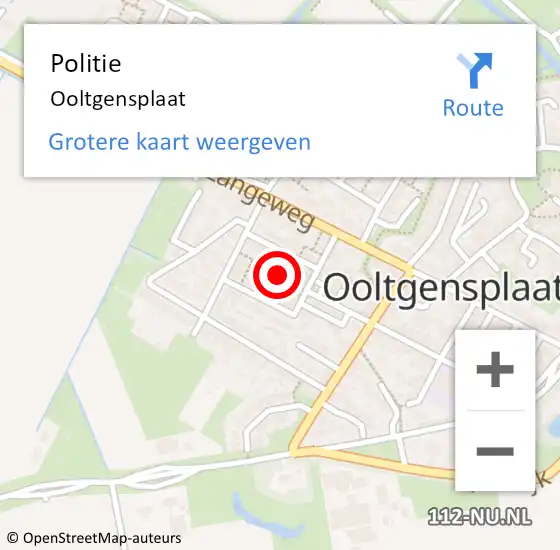 Locatie op kaart van de 112 melding: Politie Ooltgensplaat op 8 juli 2021 19:14