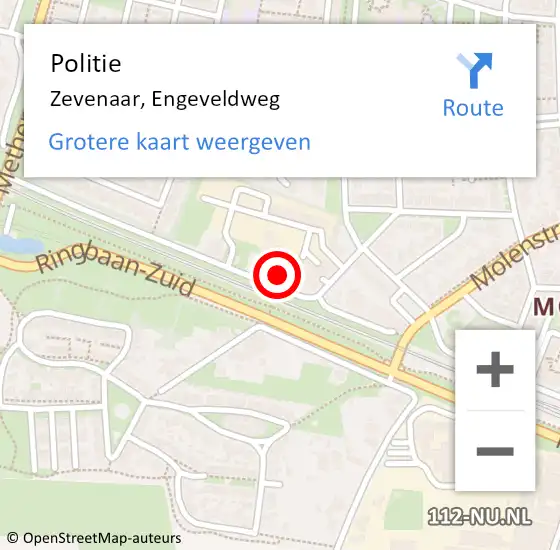 Locatie op kaart van de 112 melding: Politie Zevenaar, Engeveldweg op 8 juli 2021 20:03