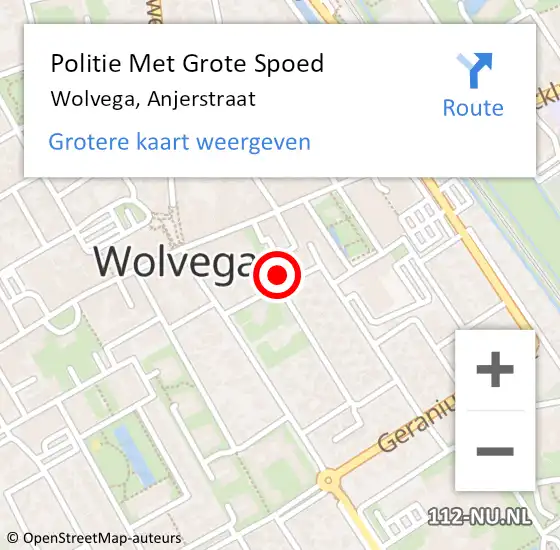 Locatie op kaart van de 112 melding: Politie Met Grote Spoed Naar Wolvega, Anjerstraat op 8 juli 2021 20:25