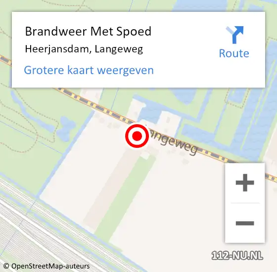 Locatie op kaart van de 112 melding: Brandweer Met Spoed Naar Heerjansdam, Langeweg op 8 juli 2021 20:26