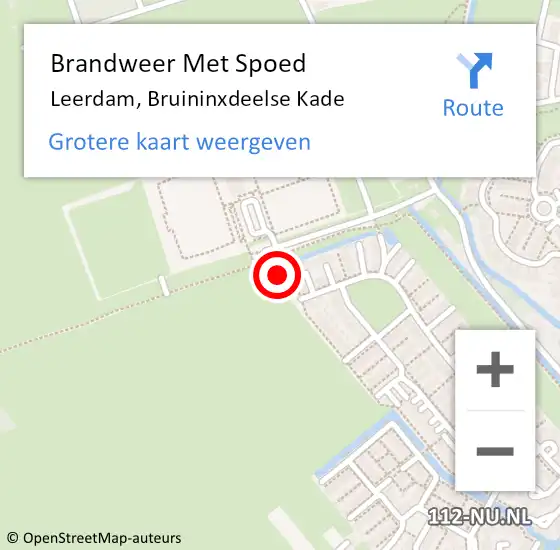 Locatie op kaart van de 112 melding: Brandweer Met Spoed Naar Leerdam, Bruininxdeelse Kade op 8 juli 2021 20:27