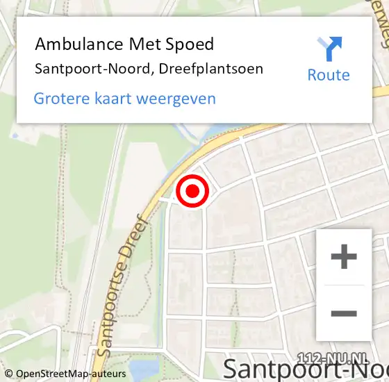 Locatie op kaart van de 112 melding: Ambulance Met Spoed Naar Santpoort-Noord, Dreefplantsoen op 8 juli 2021 21:33