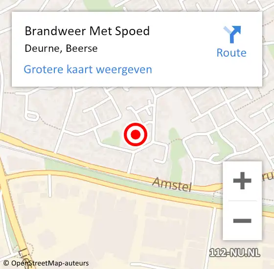 Locatie op kaart van de 112 melding: Brandweer Met Spoed Naar Deurne, Beerse op 8 juli 2021 21:56