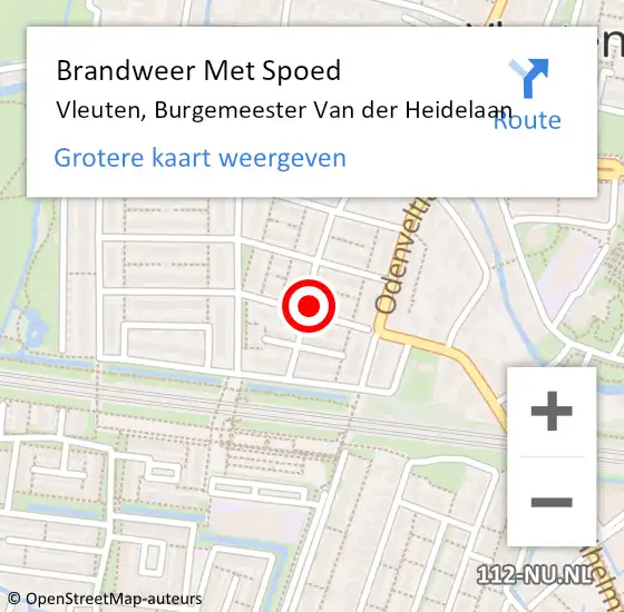 Locatie op kaart van de 112 melding: Brandweer Met Spoed Naar Vleuten, Burgemeester Van der Heidelaan op 8 juli 2021 21:58