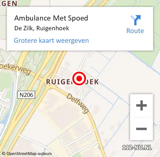 Locatie op kaart van de 112 melding: Ambulance Met Spoed Naar De Zilk, Ruigenhoek op 8 juli 2021 22:29