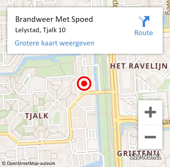 Locatie op kaart van de 112 melding: Brandweer Met Spoed Naar Lelystad, Tjalk 10 op 8 juli 2021 22:39