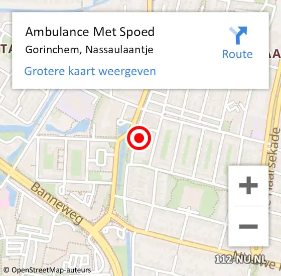 Locatie op kaart van de 112 melding: Ambulance Met Spoed Naar Gorinchem, Nassaulaantje op 8 juli 2021 23:14