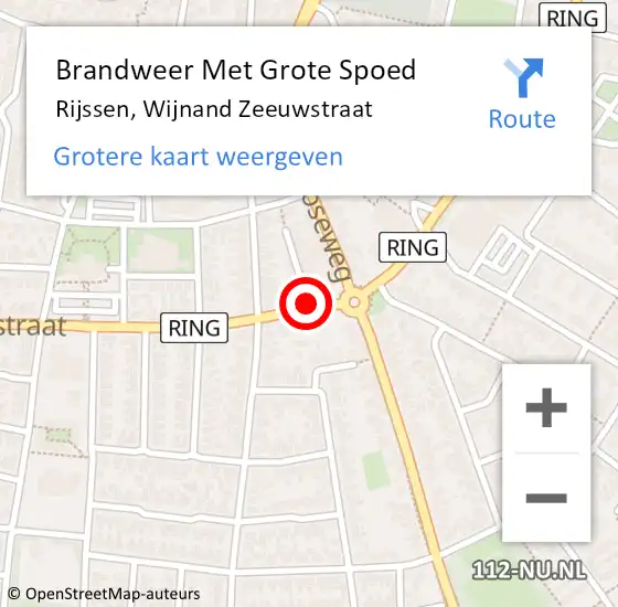 Locatie op kaart van de 112 melding: Brandweer Met Grote Spoed Naar Rijssen, Wijnand Zeeuwstraat op 8 juli 2021 23:37