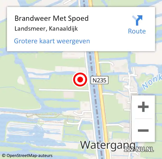 Locatie op kaart van de 112 melding: Brandweer Met Spoed Naar Landsmeer, Kanaaldijk op 8 juli 2021 23:46