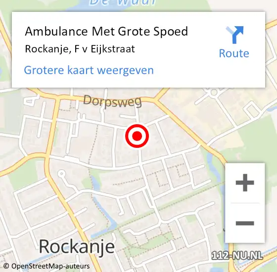 Locatie op kaart van de 112 melding: Ambulance Met Grote Spoed Naar Rockanje, F v Eijkstraat op 8 juli 2021 23:58