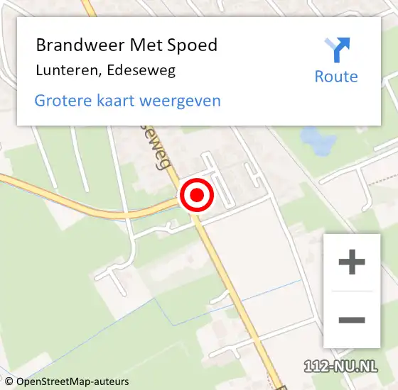 Locatie op kaart van de 112 melding: Brandweer Met Spoed Naar Lunteren, Edeseweg op 9 juli 2021 00:38