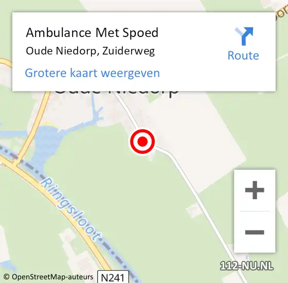 Locatie op kaart van de 112 melding: Ambulance Met Spoed Naar Oude Niedorp, Zuiderweg op 9 juli 2021 01:18