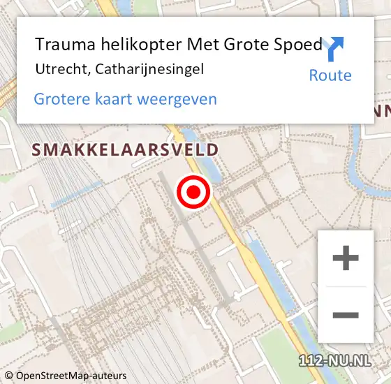 Locatie op kaart van de 112 melding: Trauma helikopter Met Grote Spoed Naar Utrecht, Catharijnesingel op 9 juli 2021 01:18