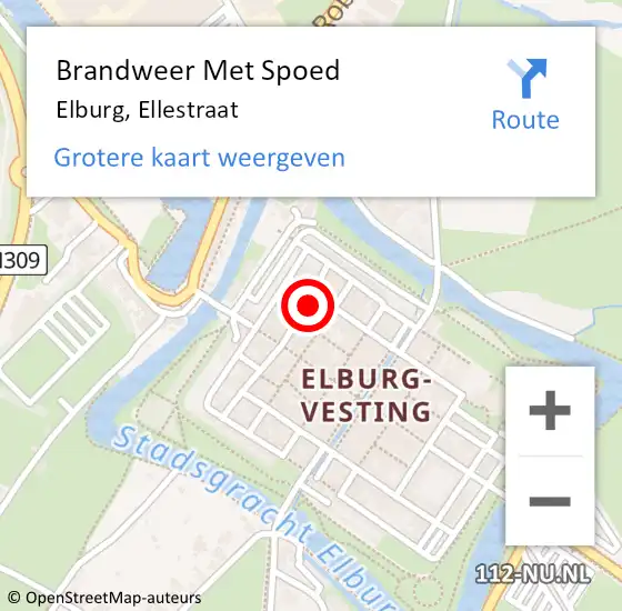 Locatie op kaart van de 112 melding: Brandweer Met Spoed Naar Elburg, Ellestraat op 9 juli 2021 01:39