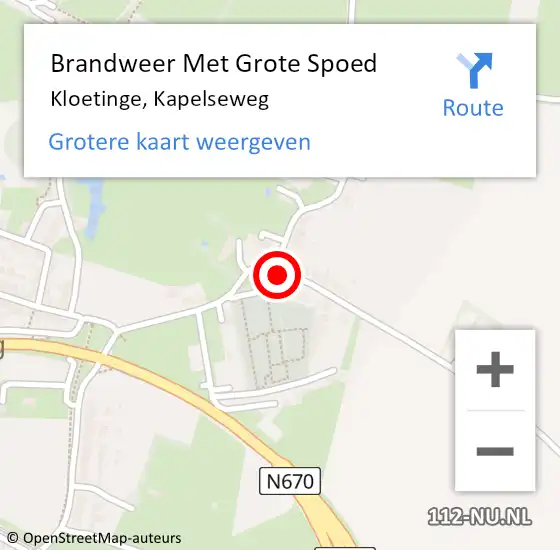 Locatie op kaart van de 112 melding: Brandweer Met Grote Spoed Naar Kloetinge, Kapelseweg op 9 juli 2021 04:01