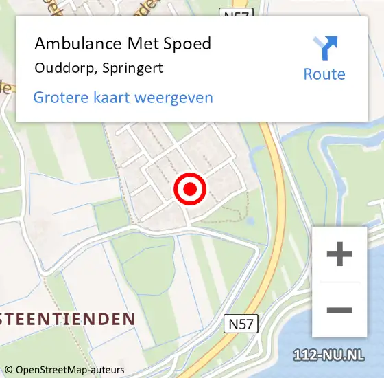 Locatie op kaart van de 112 melding: Ambulance Met Spoed Naar Ouddorp, Springert op 9 juli 2021 07:33
