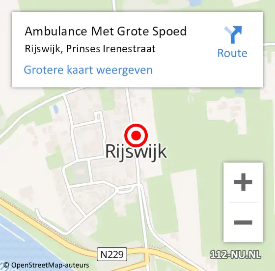 Locatie op kaart van de 112 melding: Ambulance Met Grote Spoed Naar Rijswijk, Prinses Irenestraat op 9 juli 2021 08:07