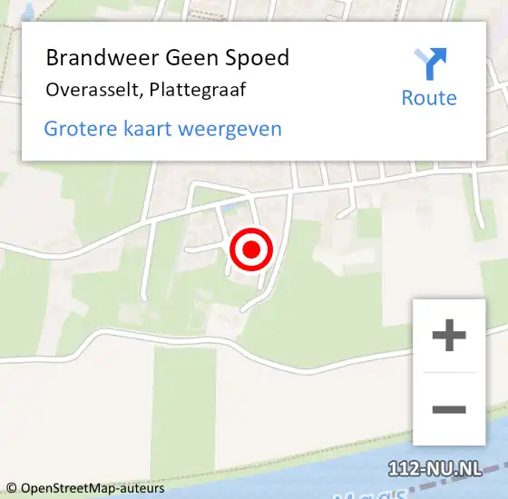 Locatie op kaart van de 112 melding: Brandweer Geen Spoed Naar Overasselt, Plattegraaf op 9 juli 2021 08:30