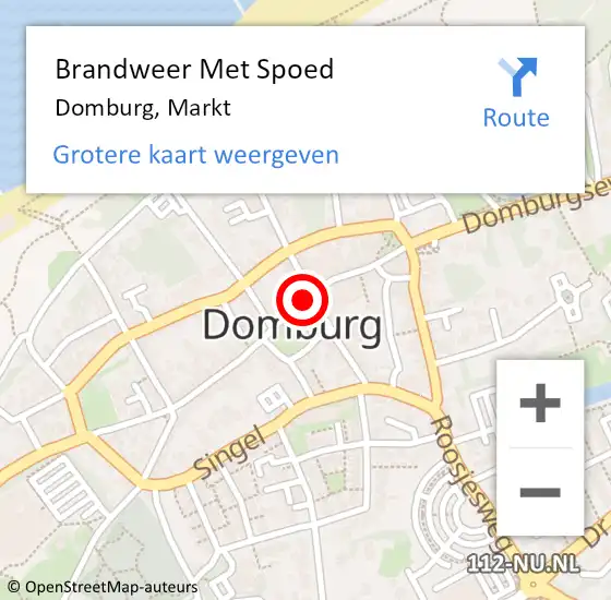 Locatie op kaart van de 112 melding: Brandweer Met Spoed Naar Domburg, Markt op 9 juli 2021 09:00