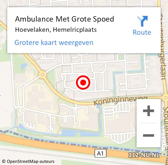 Locatie op kaart van de 112 melding: Ambulance Met Grote Spoed Naar Hoevelaken, Hemelricplaats op 9 juli 2021 09:04