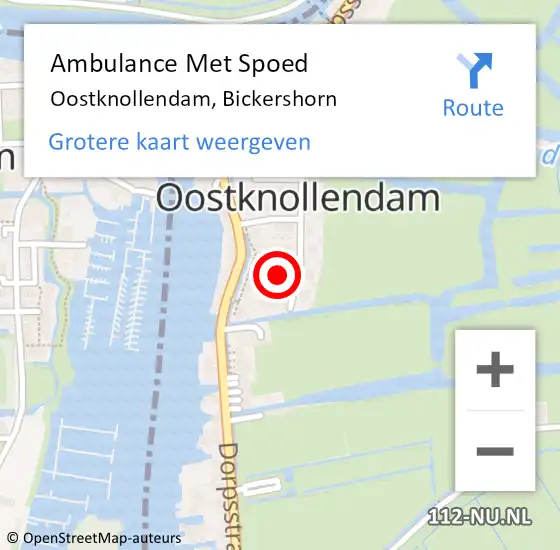 Locatie op kaart van de 112 melding: Ambulance Met Spoed Naar Oostknollendam, Bickershorn op 9 juli 2021 09:13