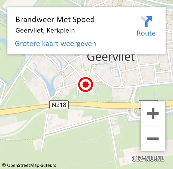 Locatie op kaart van de 112 melding: Brandweer Met Spoed Naar Geervliet, Kerkplein op 9 juli 2021 10:18