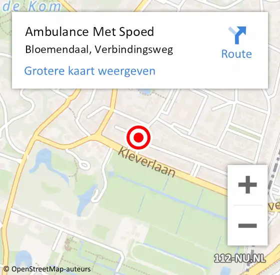 Locatie op kaart van de 112 melding: Ambulance Met Spoed Naar Bloemendaal, Verbindingsweg op 9 juli 2021 10:40
