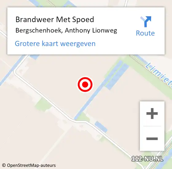 Locatie op kaart van de 112 melding: Brandweer Met Spoed Naar Bergschenhoek, Anthony Lionweg op 9 juli 2021 11:21