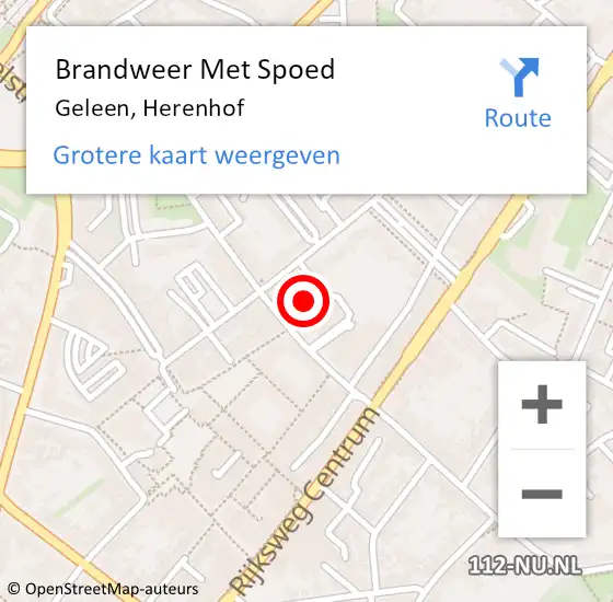 Locatie op kaart van de 112 melding: Brandweer Met Spoed Naar Geleen, Herenhof op 9 juli 2021 11:27