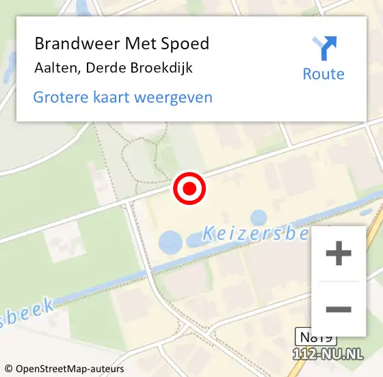 Locatie op kaart van de 112 melding: Brandweer Met Spoed Naar Aalten, Derde Broekdijk op 9 juli 2021 11:34