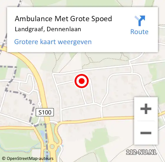 Locatie op kaart van de 112 melding: Ambulance Met Grote Spoed Naar Landgraaf, Dennenlaan op 9 juli 2021 11:47