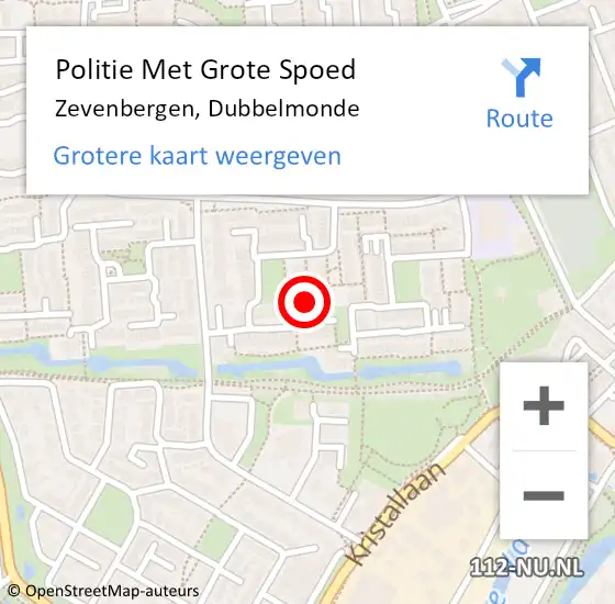 Locatie op kaart van de 112 melding: Politie Met Grote Spoed Naar Zevenbergen, Dubbelmonde op 9 juli 2021 12:15