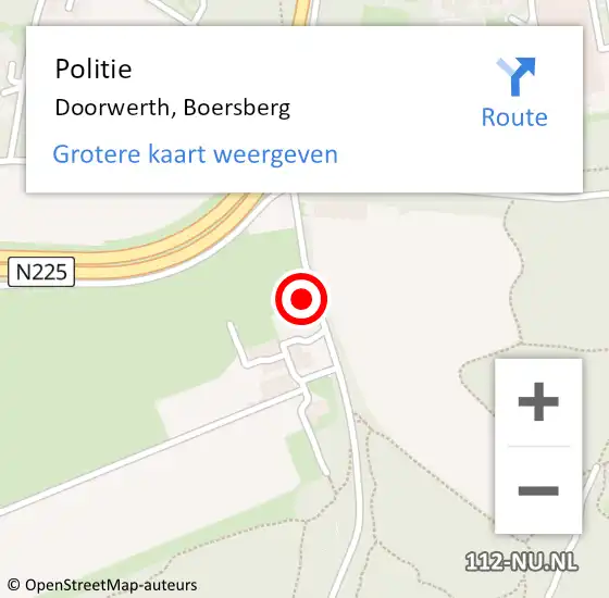 Locatie op kaart van de 112 melding: Politie Doorwerth, Boersberg op 9 juli 2021 12:30