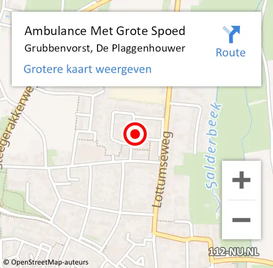 Locatie op kaart van de 112 melding: Ambulance Met Grote Spoed Naar Grubbenvorst, De Plaggenhouwer op 15 juni 2014 22:46
