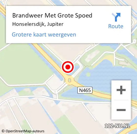 Locatie op kaart van de 112 melding: Brandweer Met Grote Spoed Naar Honselersdijk, Jupiter op 9 juli 2021 12:54