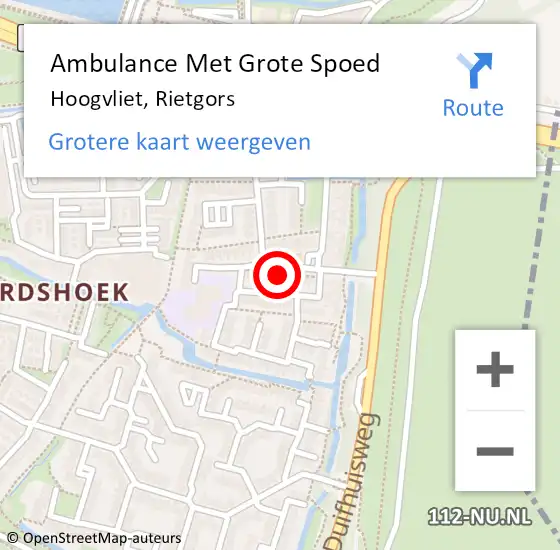 Locatie op kaart van de 112 melding: Ambulance Met Grote Spoed Naar Hoogvliet, Rietgors op 9 juli 2021 13:03