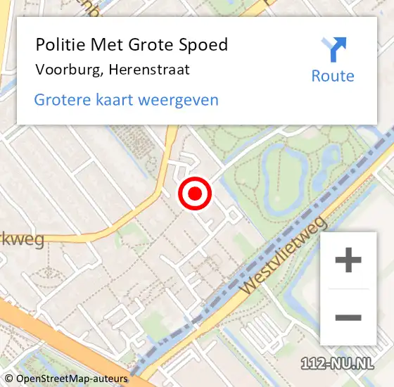 Locatie op kaart van de 112 melding: Politie Met Grote Spoed Naar Voorburg, Herenstraat op 9 juli 2021 13:04