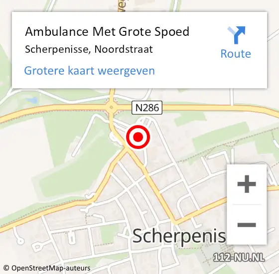 Locatie op kaart van de 112 melding: Ambulance Met Grote Spoed Naar Scherpenisse, Noordstraat op 15 juni 2014 22:56