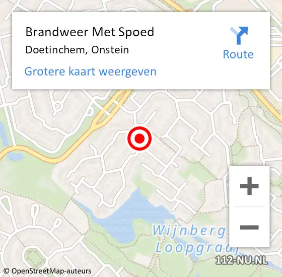 Locatie op kaart van de 112 melding: Brandweer Met Spoed Naar Doetinchem, Onstein op 9 juli 2021 13:47