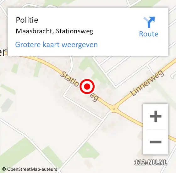 Locatie op kaart van de 112 melding: Politie Maasbracht, Stationsweg op 9 juli 2021 13:48