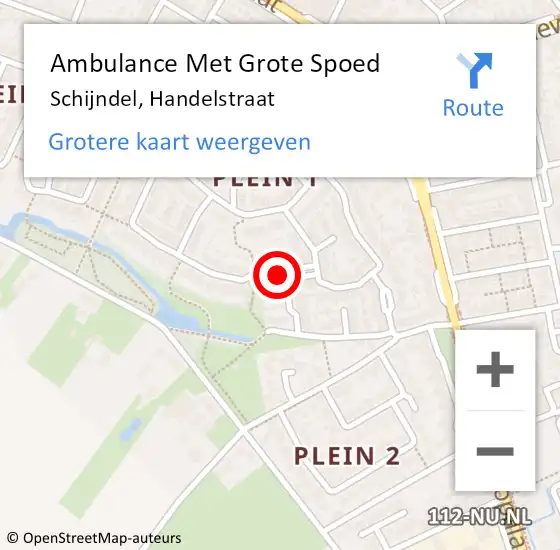 Locatie op kaart van de 112 melding: Ambulance Met Grote Spoed Naar Schijndel, Handelstraat op 15 juni 2014 23:04