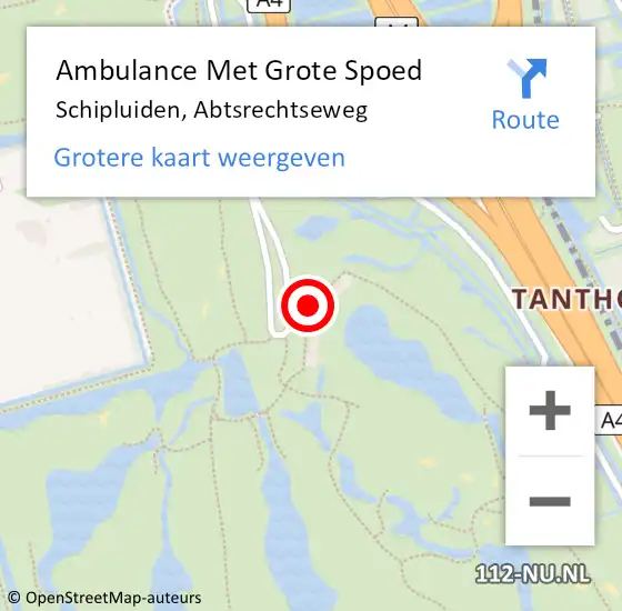 Locatie op kaart van de 112 melding: Ambulance Met Grote Spoed Naar Schipluiden, Abtsrechtseweg op 9 juli 2021 14:06