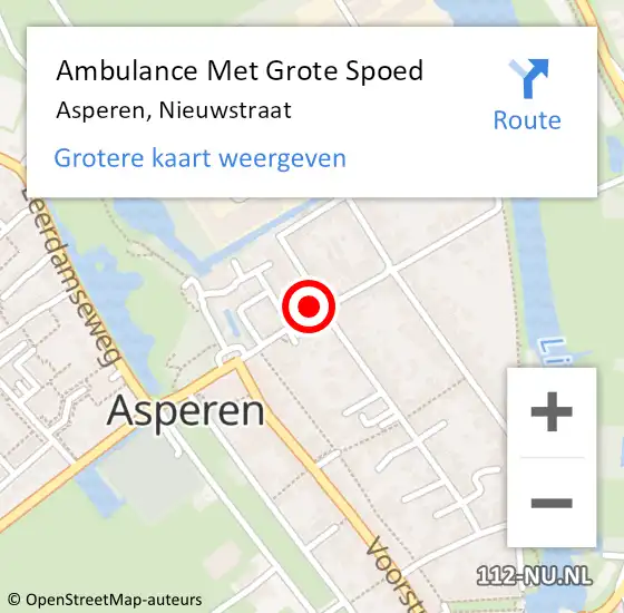 Locatie op kaart van de 112 melding: Ambulance Met Grote Spoed Naar Asperen, Nieuwstraat op 9 juli 2021 14:14
