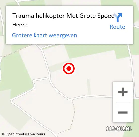 Locatie op kaart van de 112 melding: Trauma helikopter Met Grote Spoed Naar Heeze op 9 juli 2021 14:19