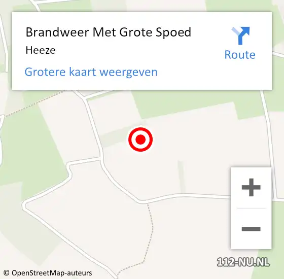 Locatie op kaart van de 112 melding: Brandweer Met Grote Spoed Naar Heeze op 9 juli 2021 14:22