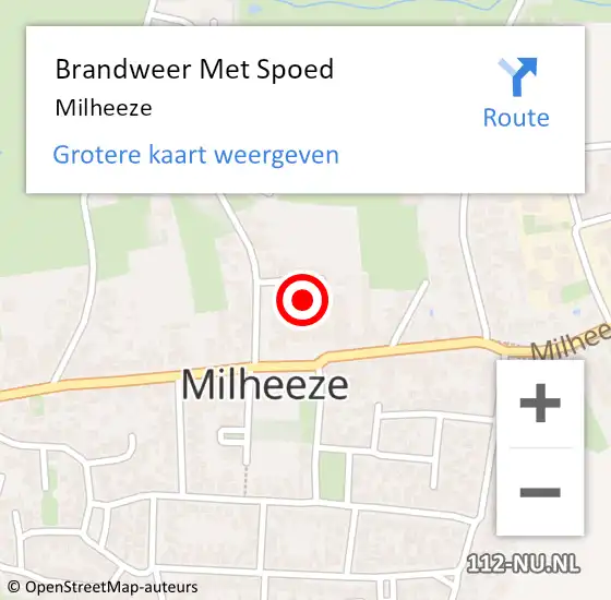 Locatie op kaart van de 112 melding: Brandweer Met Spoed Naar Milheeze op 9 juli 2021 14:25