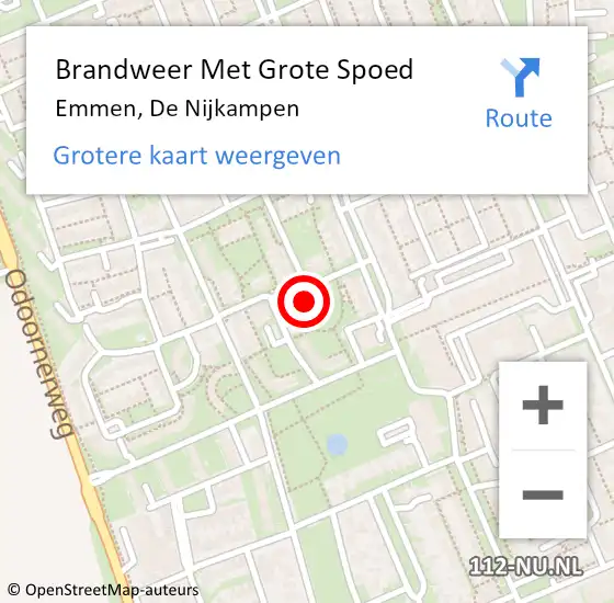 Locatie op kaart van de 112 melding: Brandweer Met Grote Spoed Naar Emmen, De Nijkampen op 9 juli 2021 14:52